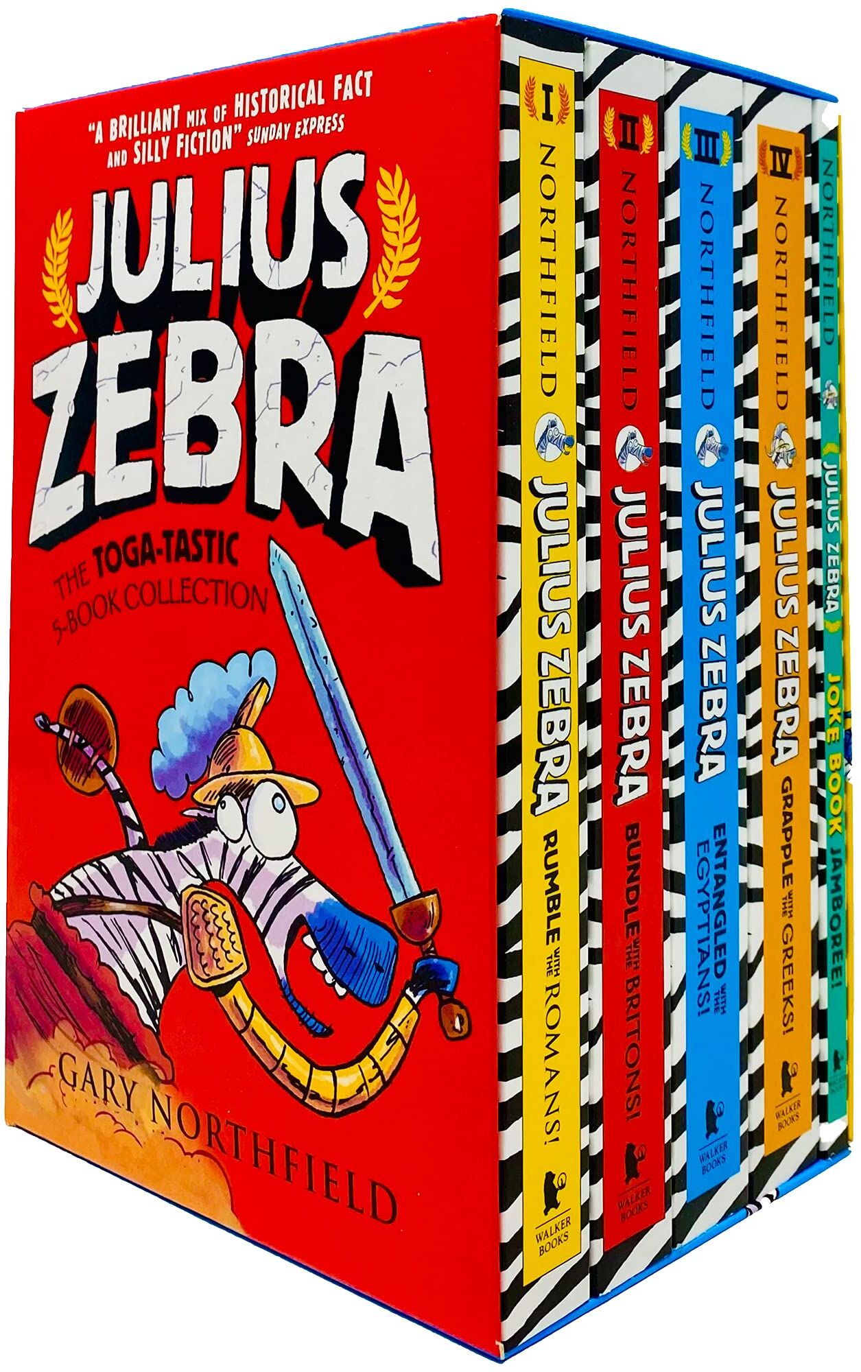 Walker Books Julius Zebra 5 Books Collection Set by Gary Northfield - Paperback - Ages 7-9 - Funny Historical Comedy Series for Kids