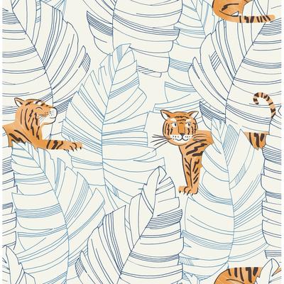 Seabrook Designs Day Dreamers Hiding Tigers Unpasted Wallpaper