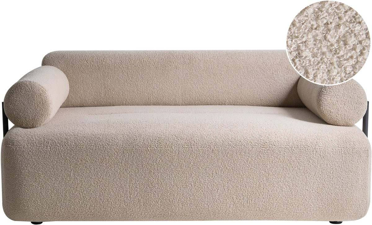 Beliani ELVA Tweezitsbank - Beige - Bouclé