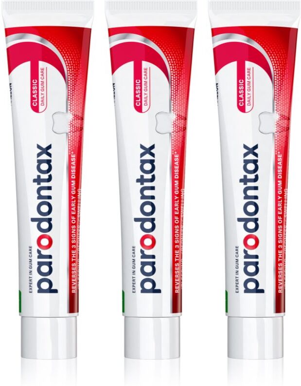 Parodontax Classic dentifrice anti-saignement des gencives sans fluorure 3x75 ml