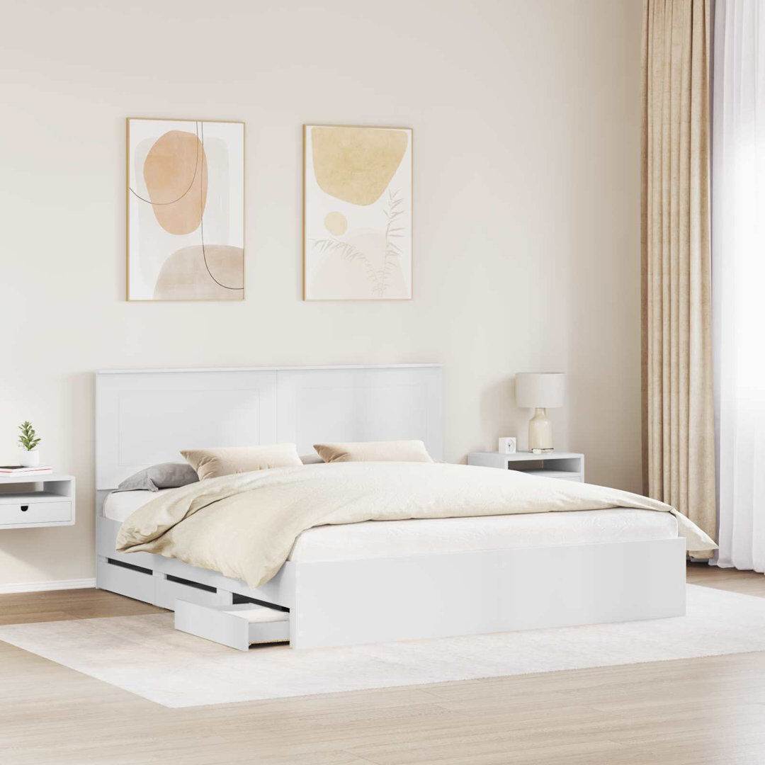 Ebern Designs Bed White Super King (6')