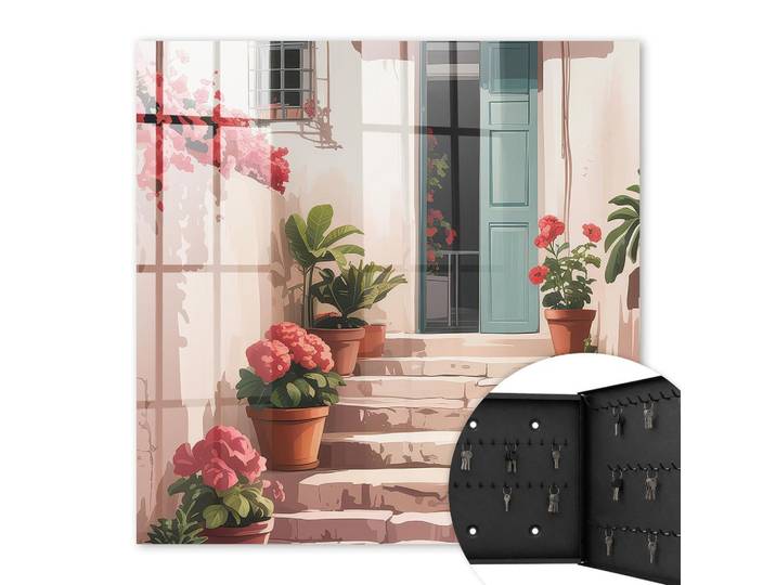 SCHLÜSSELBOX Schwarz 30x30 cm- Türöffnung nach rechts - Blumentreppe