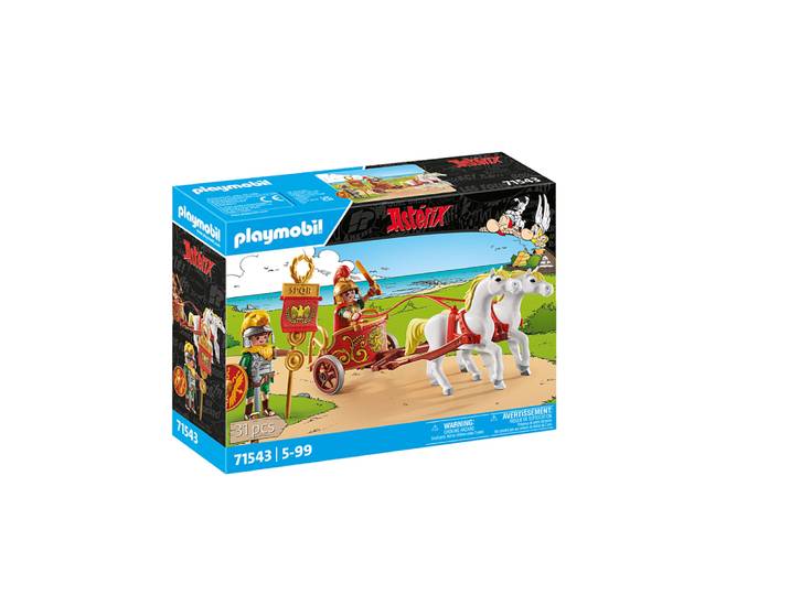 César avec char et chevaux