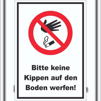 HB-Druck Bitte keine Kippen auf den Boden werfen Aufkleber A8 (52x74mm)