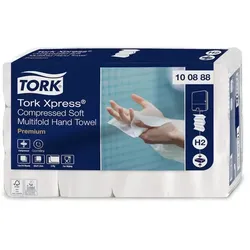 Tork 100888 Xpress weiches Multifold Handtuch 2-lagig weiß H-2 Interfold System, weiß, 12 x 170 Blatt / Karton