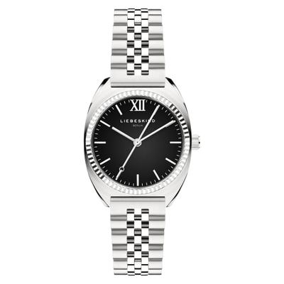 Quarzuhr LIEBESKIND BERLIN "The Colorful Classic Must-Have", schwarz (silberfarben, schwarz), Armbanduhren, Damen, silberfarben, Quarzuhr, Armbanduhr, Damenuhr, Edelstahlarmband, analog