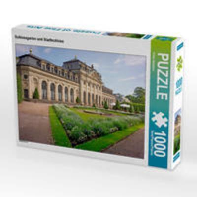 CALVENDO Puzzle Schlossgarten und Stadtschloss | 1000 Teile Lege-Größe 64x48cm Foto-Puzzle für glückliche Stunden