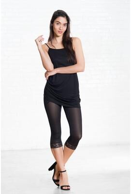 Plus Size Women's Firm to Extra Firm Support Breathable Waistline Capri Pant Liner With Power Mesh Fabric by Rago in Black (Size S)