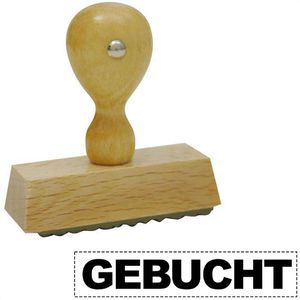 Textstempel, mit Text: Gebucht