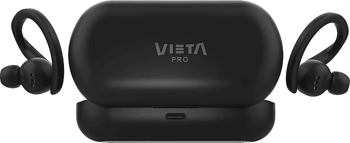 Auriculares True Wireless - Vieta Pro Action 2, 22h Autonomía, Micrófono, IPX5, Control Táctil, Negro