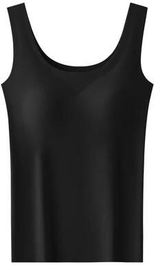 Uplift Essentials Women Seamless Ice Silk Tank Top With Chest Pads m black
