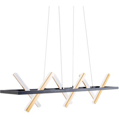NÄVE LED Pendelleuchte "Cadice", gold (goldfarben, schwarz), 6, H: 132cm, 1 Stk., Leuchten, Effizienzklasse: G, Farbe: gold, schwarz, Lichtfarbe: warmweiß, LED Pendelleuchte