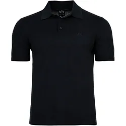 A|X ARMANI EXCHANGE Herren Strick-Poloshirt, kurzarm - Knopfleiste, Baumwolle Dunkelblau / S