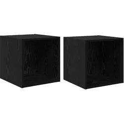 vidaXL Wandschrank 2 pcs Schwarz Eichen-Optik 37 x 37 x 37 cm