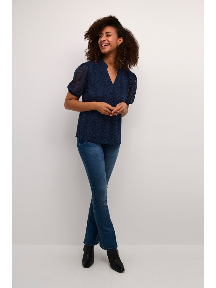 Kaffe Bluse in Dunkelblau - 38