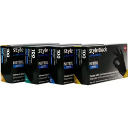 100 x STYLE BLACK Nitril-Untersuchungshandschuhe puderfrei unsteril