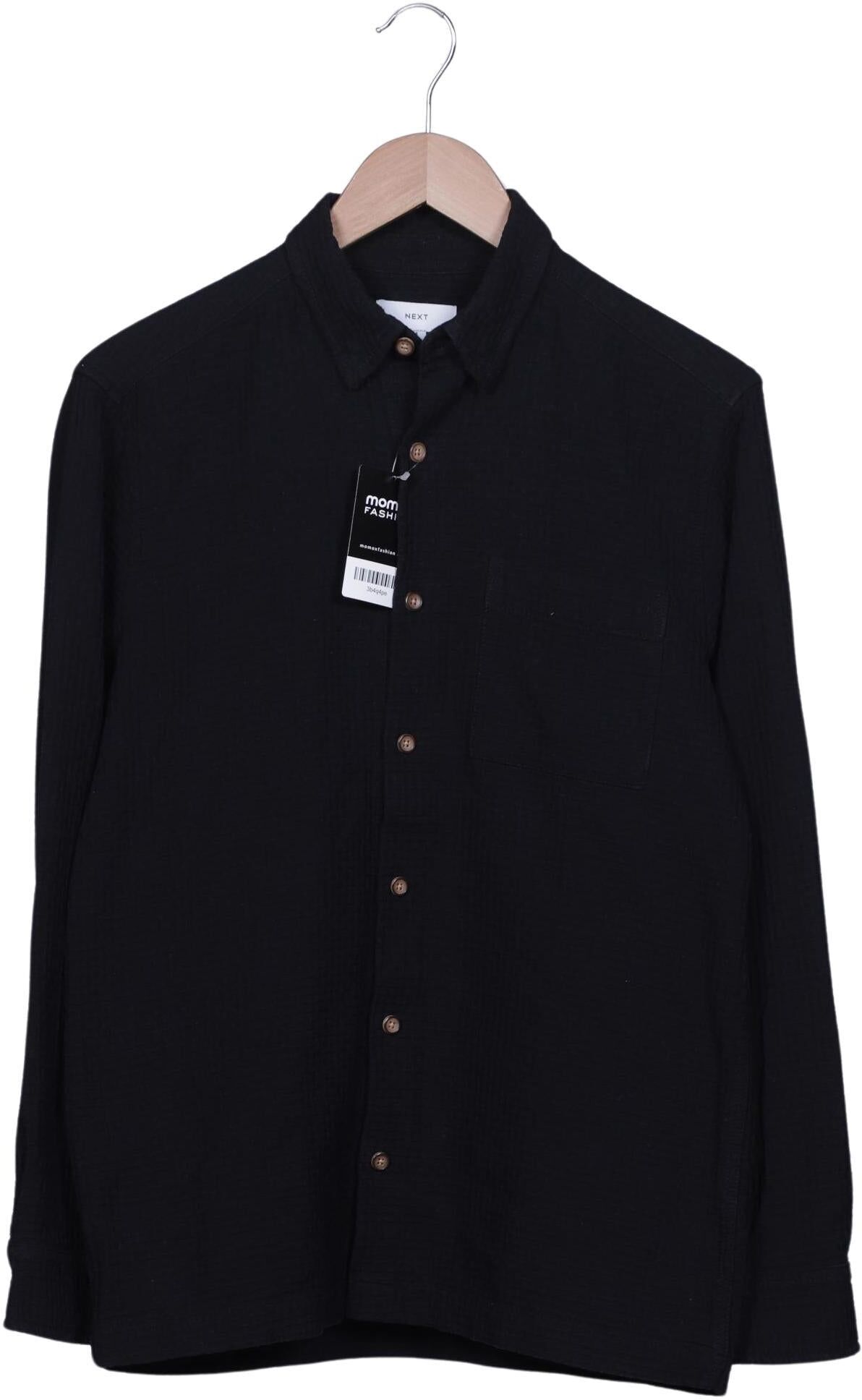 Next Herren Hemd, Schwarz, Gr. M, Baumwolle - Second Hand