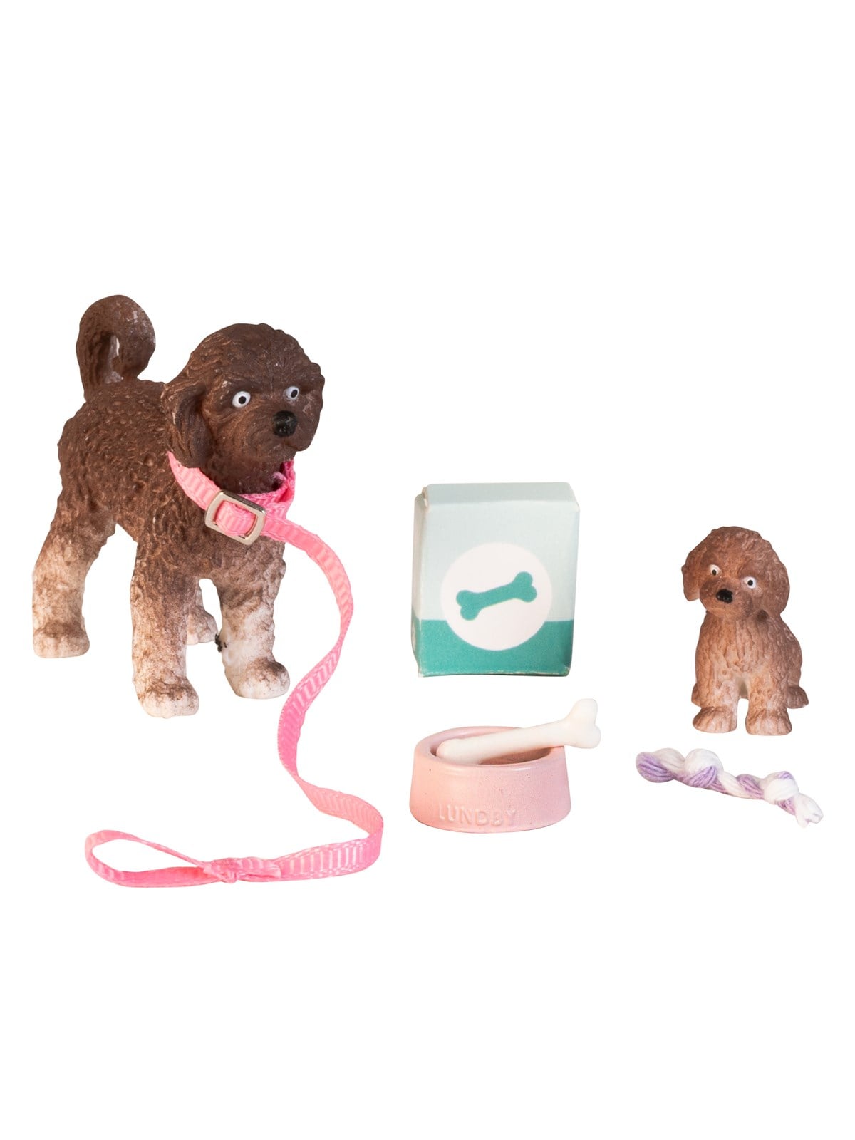 Micki Lundby Haustiere: 1 Hund & Welpe. Inklusive Knochen, Leine, Hundenapf & Spielseil