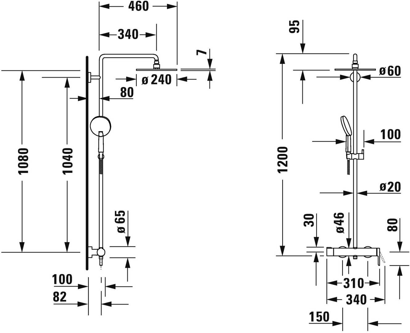 Duravit C.1 Shower System mit Einhebel-Brausemischer