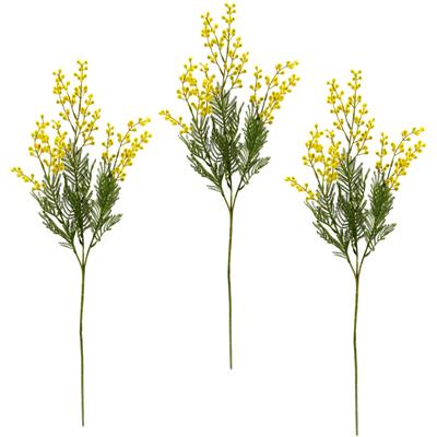 Kunstblume I.GE.A. "Mimosen Zweig", gelb, B:24cm H:68cm, Obermaterial: 100% Kunststoff, Kunstpflanzen, 3er Set