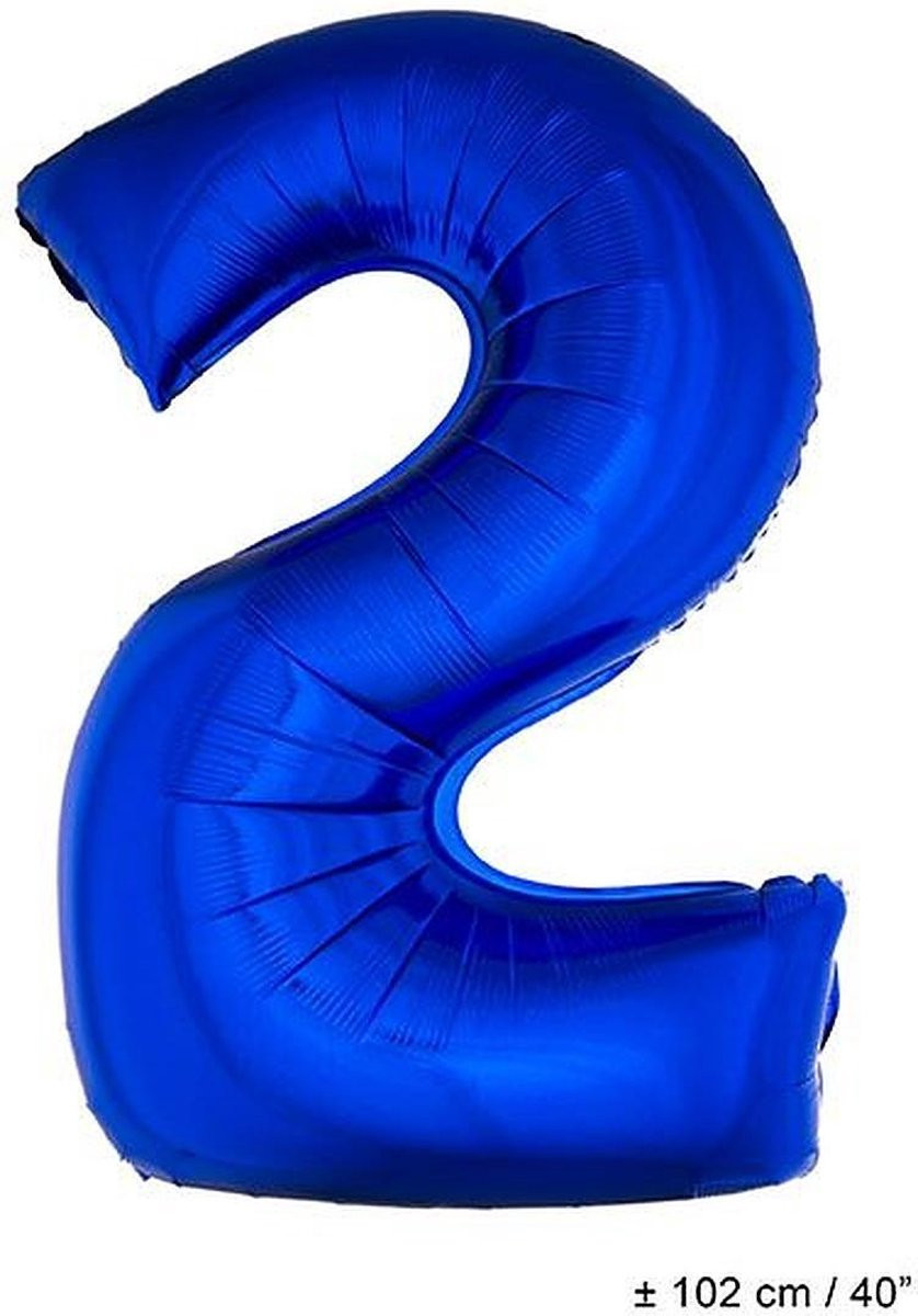Folieballon Blauw Cijfer 2 Groot