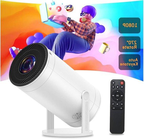 Weelikeit Mini Projector - Draadloze Beamer met Android TV 11 en 1080p Resolutie - Wit