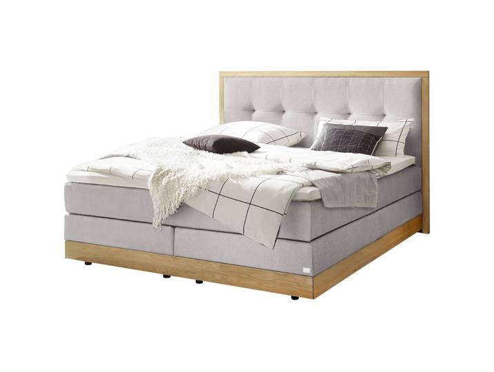 Hasena Boxspringbett Alba Light Grey Stoff 200 x 200 cm - Boxspringbett