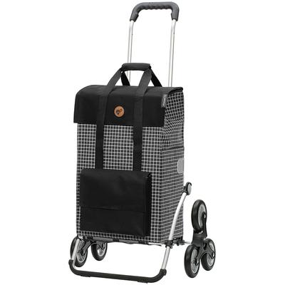 Einkaufstrolley ANDERSEN "Royal Sh. Hedda", schwarz, Aluminium, Einkaufskörbe, (Treppesteiger), inkl.