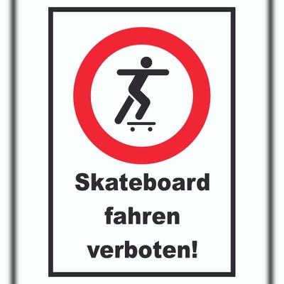 HB-Druck Skateboard fahren verboten Schild A6 Rückseite selbstklebend