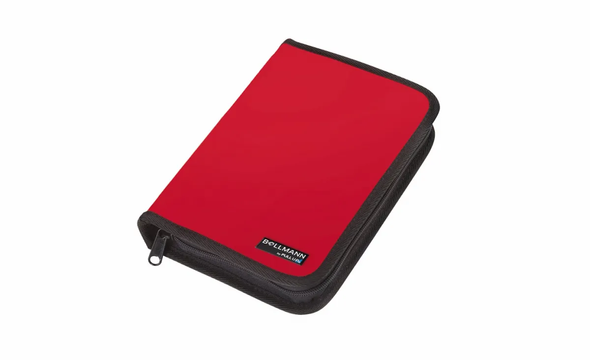Bollmann by Pull UP Ampullen-Etui mit Gummischlaufen, Polymousse-Bezug Rot 3.07.417