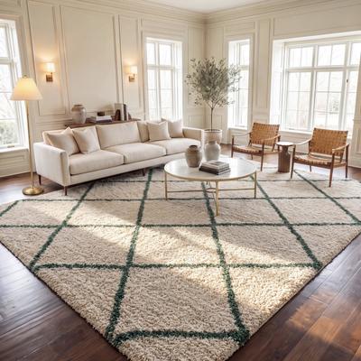 SAFAVIEH Hudson Shag Estella Diamond Trellis 2-inch Thick Rug