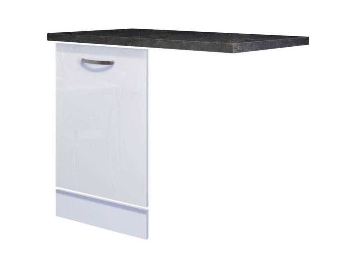 FlexWell Geschirrspülerfront, Schiefer, Weiß Hochglanz, 110x86x60 cm, Made in Germany, Küchen, Küchenmöbel, Küchenschränke, Geräteumbauschränke