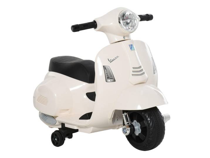 Homcom Vespa Elektromotorrad Kindermotorrad Elektrofahrzeuge 1,5 bis 3 Jahren Weiß, Metall, 38x52x66.5 cm, unisex, Freizeit & Co, Gartenspielzeug, Kinder-Elektrofahrzeuge