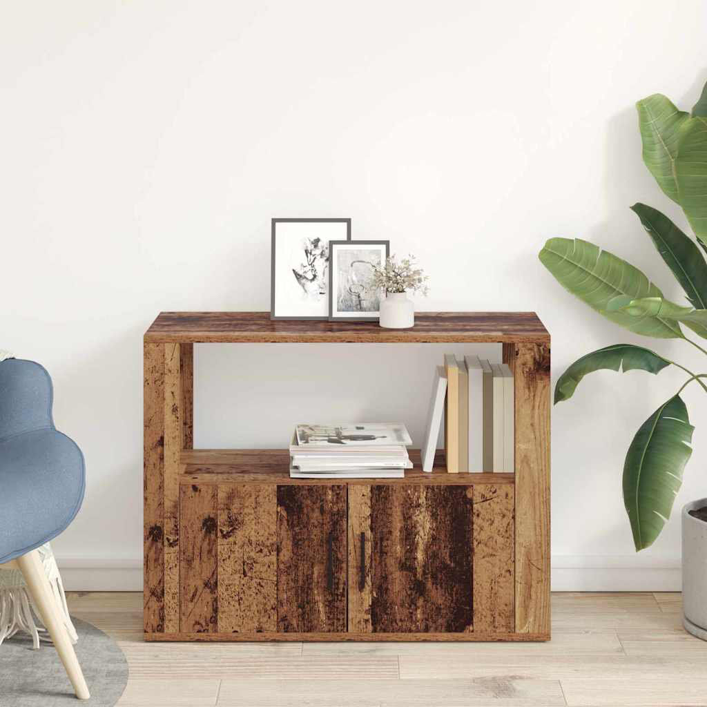 Alpen Home Sideboard Engineered Wood Indoor Cupboard Home Organiser Old Wood 80;60cm H X 80cm W X 30cm D