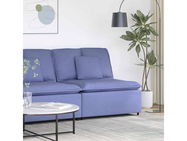 KFPOERTFGD Modulares Mittelsofa Jeansblau 100 x 100 x 64 cm Polstermöbel Textilene-Gewebe, Stabiler Metallrahmen, Individuelle Sitzgruppe