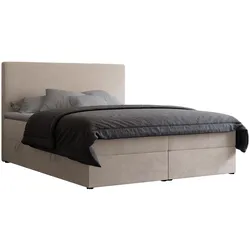BOXBETT GIULIA 180/200 cm mit Matratze und Topper, Hellbeige