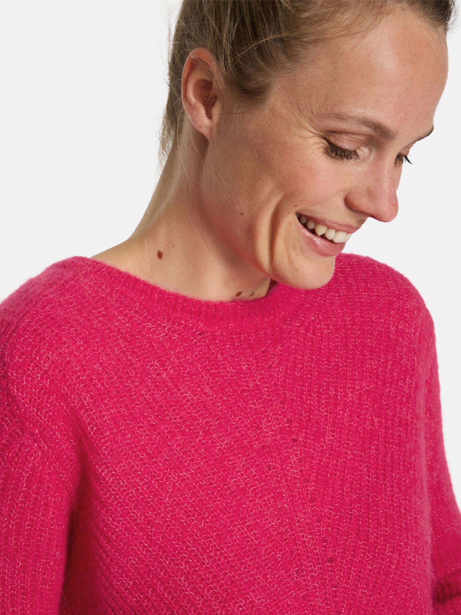 Strickpullover LIEBLINGSSTÜCK "Babro", Damen, Gr. 42, pink (bubblegum), Strick, Obermaterial: 50% Alpaka, 28% Polyester, 22% Wolle, clean, unifarben, regular fit normal, Rundhals, Strickbündchen, Pullover Strickpullover, mit Alpakawolle bubblegum 42