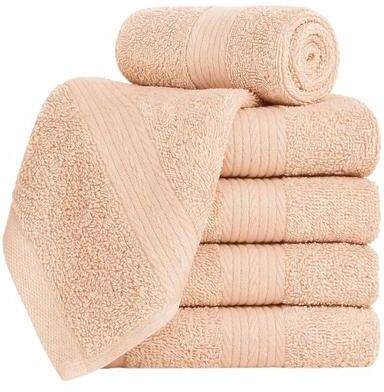 Ample Decor Cotton 600 GSM Absorbent Washcloths 12x12 Inch - 5 Pcs