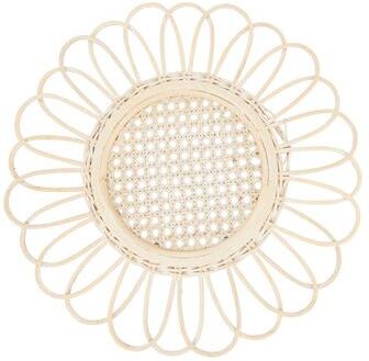 Saro Lifestyle "Spiral Loops Rattan Placemat (Set of 4) - 15""x15"""