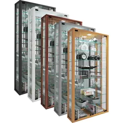 VCM Glasvitrine hängend   Vitrine Glas mit ESG-Sicherheitsglas   Maße ca. H. 115 xx B. 59 x T. 18 cm  Hängevitrine Glas   Modern und platzsparend   Glas Vitrinenschrank - Vitrosa Maxi Spiegel