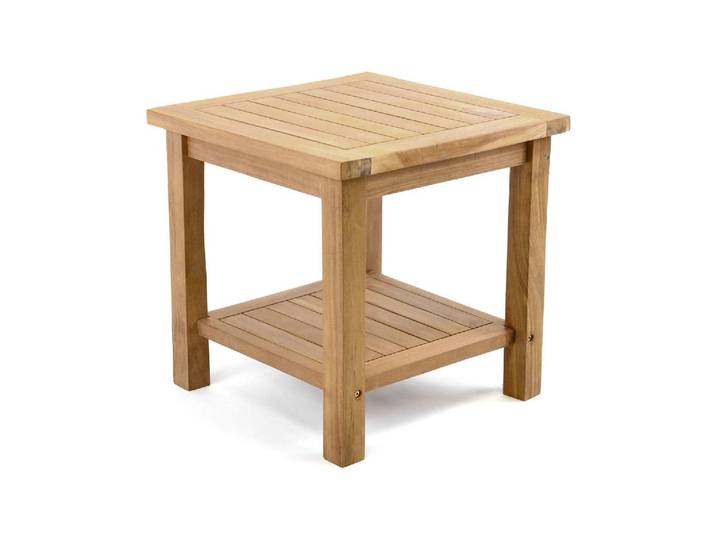 Gartentisch VCM Beistelltisch Blumenhocker Teakholz behandelt Teak , braun, Tische, Gartentisch