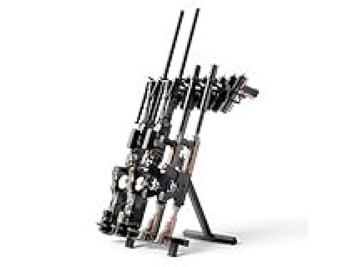 VEVOR Râtelier à Fusils Vertical et Pliable, Support d'Armes à Feu sur Pied Portable, pour Rangement Exposition Carabines Tir Chasse, Porte Fusils Capacité 4 Armes Longues et 7 Pistolets, en Acier
