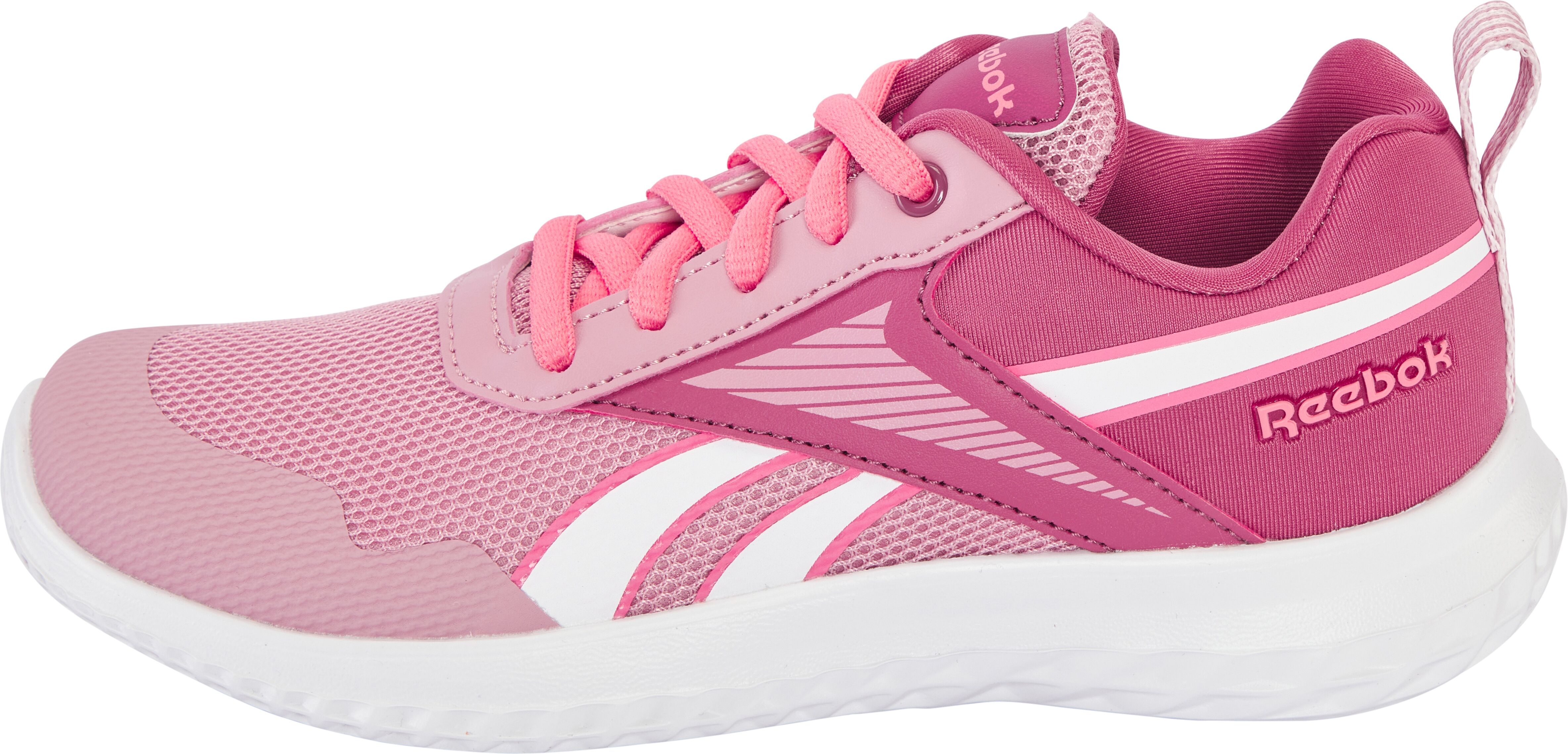 Laufschuh REEBOK "RUSH RUNNER 5", Mädchen, Gr. 34,5, pink (dustyrose, studiopink, ftwrweiß), Synthetik, Textil, Schuhe Laufschuh, pour enfants et adolescents dustyrose, studiopink, ftwrweiß 34,5