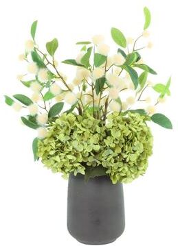 Creative Labs Hydrangea and Thistle Spray in Fiberstone Vase