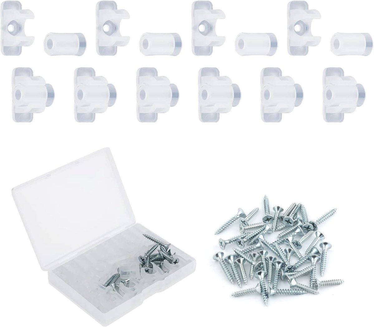 10 stuks Acryl False Front Cabinet Clamps met schroeven voor keukenkastjes en lades