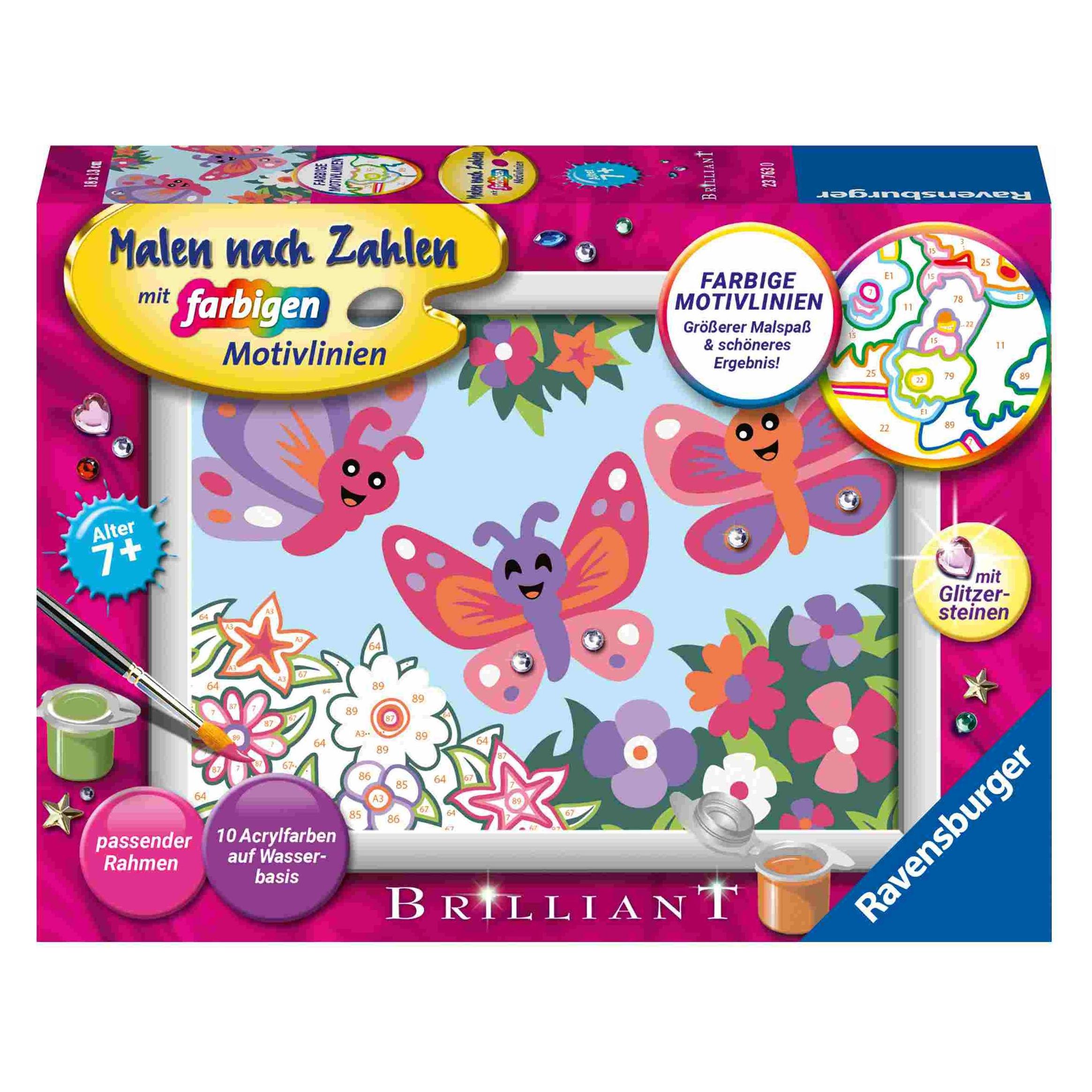 Ravensburger Malen nach Zahlen 23763 - Fröhliche Schmetterlinge - Kinder ab 7 Jahren (23763)