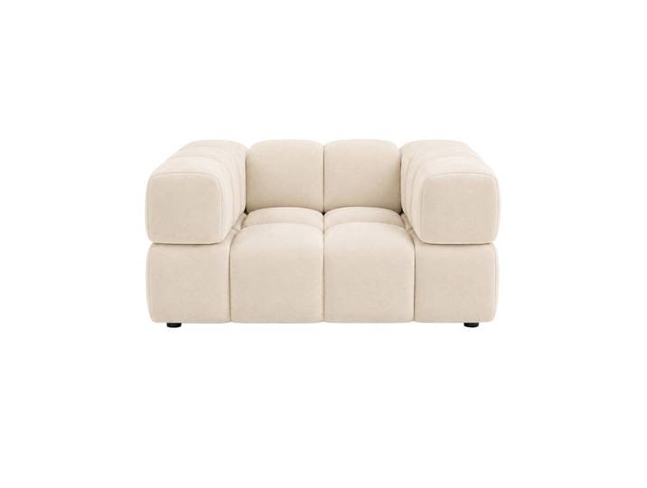 Kaiser Möbel Sessel, Veloursstoff Bluvel, Creme, Averro, Holz, 160x70x96 cm, Wohnzimmer, Sessel, Polstersessel