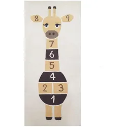 OYOY Mini, Kinderteppich, Dekoteppich Giraffe Hopscotch Beige/Braun (180 x 75 cm)
