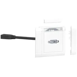 Hager TEH GMSET019016 Anschlussset HDMI front vw (Diverse), Elektronikzubehör + Gehäuse, Weiss