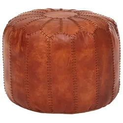 Pouf Braun aus Ziegenleder